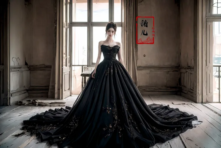 ultra high resolution, ((masterpiece))), (((best quality))), ((super detailed)),  ((extremely delicate and beautiful)),cinematic light, detailed environment(real),
(realistic, photo-realistic:1.37), extremely detailed, photography, 8k, Amazing, finely detailed, best quality, ultra high res,
1girl, (full body:1.1), A mature face
<lora:~Q?-[y<g
 xuer extravagant gown:0.8>