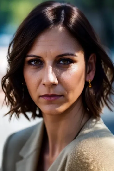 <lora:mondongo_MalenaAlterio:1> mndngwmn, wearing makeup, brown eyes, A stunning intricate full color portrait of a woman, epic character composition, by ilya kuvshinov, alessio albi, nina masic, sharp focus, natural lighting, subsurface scattering, f2, 35mm, film grain