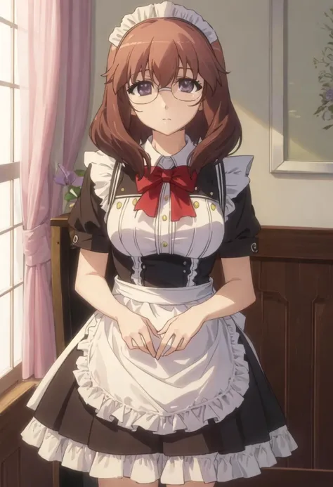 best quality, masterpiece, highres, solo, {mina_okura_soicantplayh:0.90}, {maid:1.40}, {long maid dress:1.15}