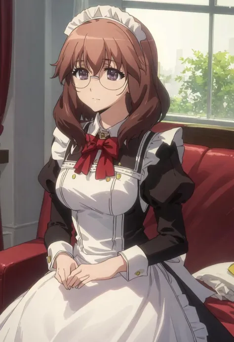 best quality, masterpiece, highres, solo, {mina_okura_soicantplayh:0.90}, {maid:1.40}, {long maid dress:1.15}