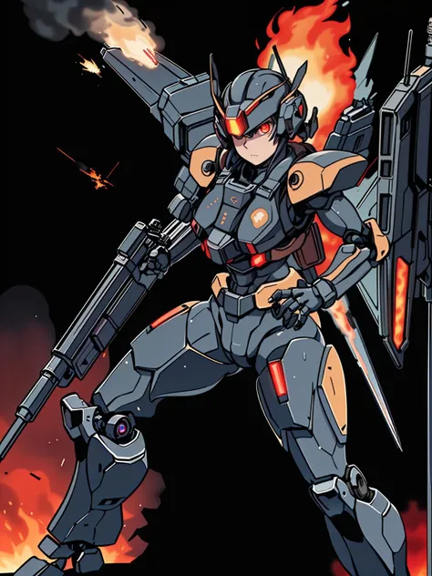 1girl,<lora:AC6:0.7>,ac6,solo,android,robot,mecha,mecha musume,one eye,glowing eye,mechanical arms,(((aiming))),(((aiming at viewer))),(((fire))),(((firing))),black gloves,sunglasses,huge airplane wings,glowing sword,holding gun,looking at viewer,mecha,military,robot,science fiction,solo,weapon,assault rifle,fighting stance,dynamic pose,backpack,helmet bulletproof vest,glowing eye,full armor,<lora:flat2:-0.5>,