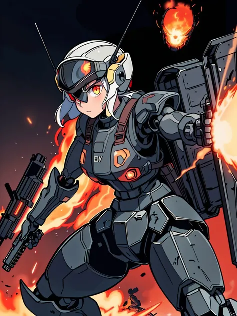 1girl,<lora:AC6:0.7>,ac6,solo,android,robot,mecha,mecha musume,one eye,glowing eye,mechanical arms,(((aiming))),(((aiming at viewer))),(((fire))),(((firing))),black gloves,sunglasses,huge airplane wings,glowing sword,holding gun,looking at viewer,mecha,military,robot,science fiction,solo,weapon,assault rifle,fighting stance,dynamic pose,backpack,helmet bulletproof vest,glowing eye,full armor,<lora:flat2:-0.5>,