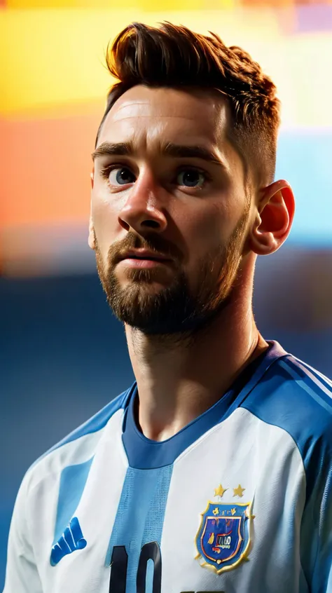 disney pixar 3d animation character of soccer player  <lora:M3551:0.8>, looking at viewer, blue background, simple background, closed mouth, kkw-ph1, <lora:LORA-XenoDetailer-v2:1>