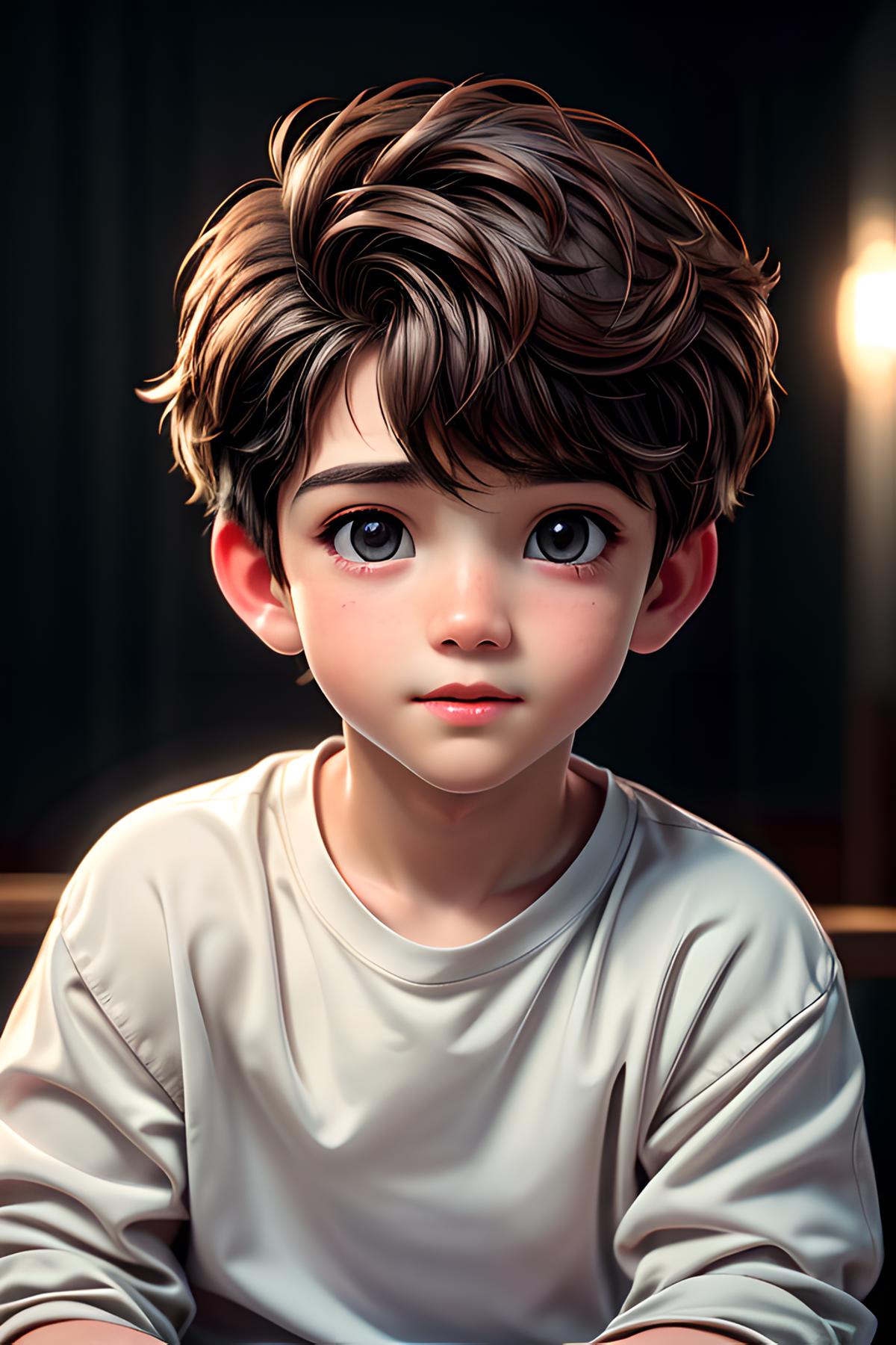 A close up of a child with a wii controller in his hand - SeaArt AI
