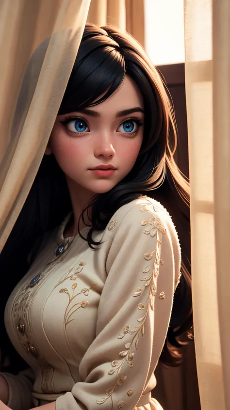 (((masterpiece))),(best quality),((ultra-detailed)),(intricate details),
((peeking from behind curtains)),beautiful eyes,macro shot,colorful details,natural lighting,analog film,detailed skin,
amazing composition,subsurface scattering,velus hairs,amazing textures,filmic,chiaroscuro,soft light,