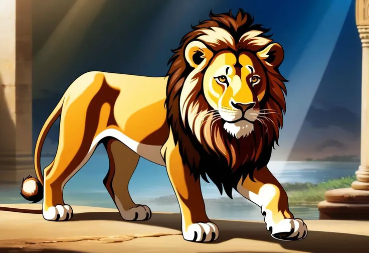 (high quality:1.4), (best quality:1.4), (masterpiece:1.4),A scenario of a lion