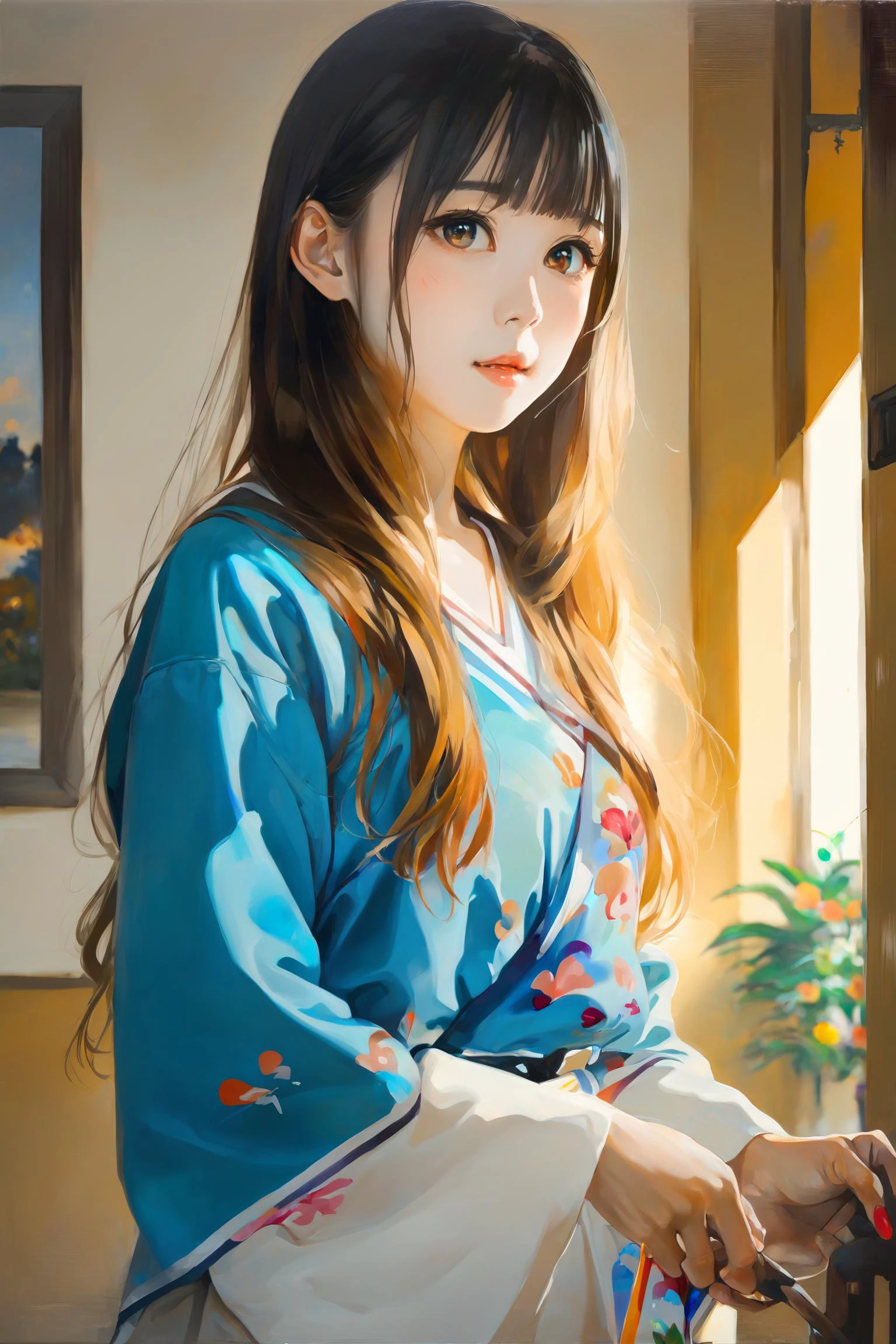 oil painting, vivid colors, beautiful light,
Masterpiece, best quality, 1girl, <lora:kwFemale_Beta40-SDXL_v1:1>, asian,waifu