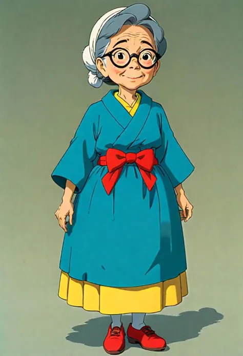 Aunt Dete with same outfit as in the cartoon from Heidi the japanese cartoon. Style design: Hayao Miyazaki