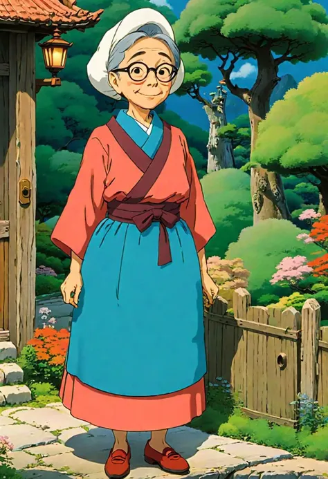 Aunt Dete with same outfit as in the cartoon from Heidi the japanese cartoon. Style design: Hayao Miyazaki