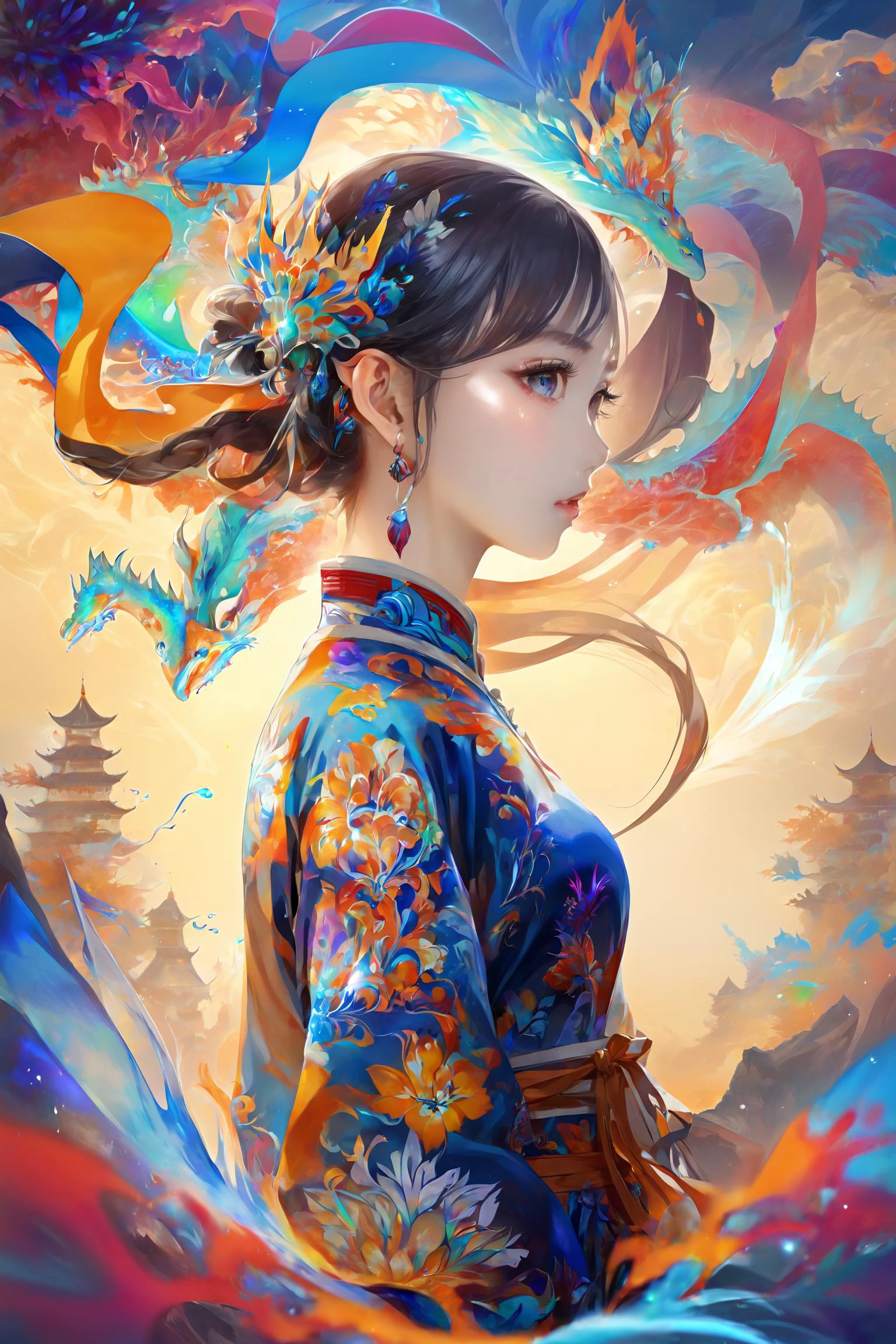official art, highest details, beautiful and aesthetic, fractal art, colorful,
Masterpiece, best quality, 1girl, <lora:kwFemale_Beta40-SDXL_v1:1>, chinese