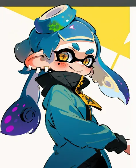 (((detailed eyes, detailed face))), (cute chibi hatsune miku, droopy ears, fluffy tail, hat, yellow glasses, smile), (solo), (plump), standing, spreading arms, (by dagasi, by foxovh), bedroom, soft shading, masterpiece