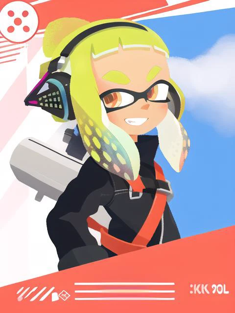 1girl, solo, <lyco:splatoonstylev1-10:1.0>, splatoon, inkling, portrait, smile