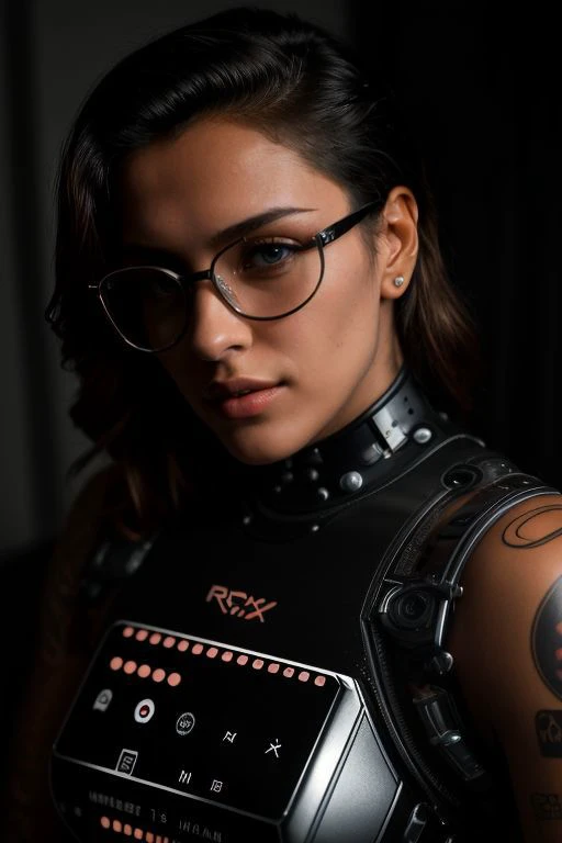 [1girl:DEN_claudiaf_SG:20],
woman with a (robot arm:1.2) and (mechanical limbs:1.2) wearing sunglasses, human body, (android:1.2), (robot arm:1.2), machinery, (cyberpunk:1.2), punk,
bokeh, f1.4, 40mm, photorealistic, raw, 8k, textured skin, skin pores, intricate details  <lora:epi_noiseoffset2:1>, epiCRealism