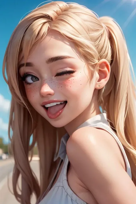 (masterpiece:1.3), (absurdres:1.3), (best quality:1.3), (ultra-detailed:1.3),(best shadow:0.7), (handled hair), pureerosface_v1, perfect anatomy, 1girl, solo, medium breasts, cleavage, virtual youtuber, nakiri ayame, silver hair, hair between eyes, red eyes, ponytail hair, streaked hair, hair ornament, singing, looking at viewer, (sweaty:1.3) concert stadium, ((idol clothes)), concert, outdoors, night, extremely detailed 8K, smooth, high resolution, ultra quality, cinematic lighting, ambient occlusion, hd, 4k, perfect composition, atmospheric lighting, gradient hair, gradient eyes, smiling, facing viewer, look at viewer, close-up,