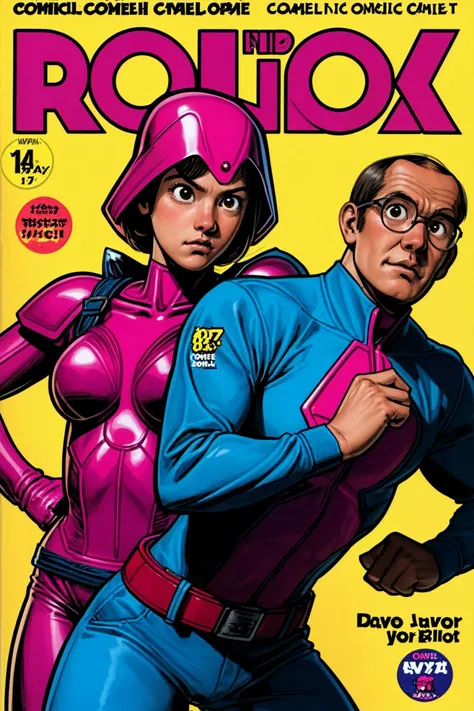 a girl fighting with a monster, (comic cover dave gibbons style:1.3)