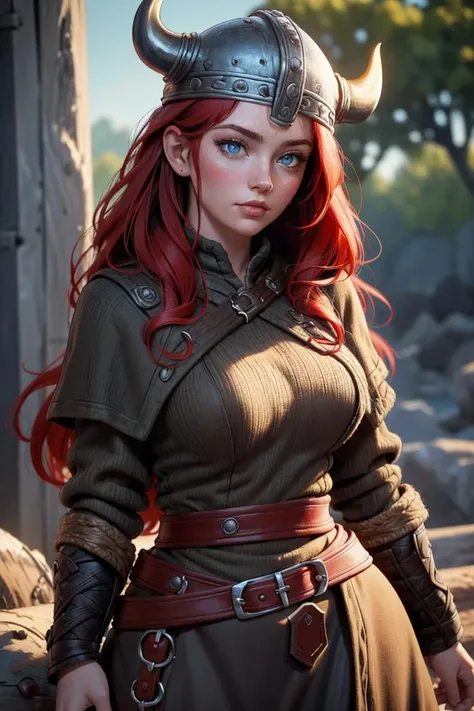(masterpiece, best quality, hires, high resolution:1.2, 4k, 8k , high quality), extremely detailed, realistic, intricate details, highres, 1girl, solo, (large breasts, thick thighs, wide hips), arched back,(cinematic lighting, sunlight, perfect lighting, backlighting), eye-level shot, extreme close-up-shot, looking at viewer, red hair, blue eyes,
<lora:AncientVikings:0.8> ancient viking, viking helmet