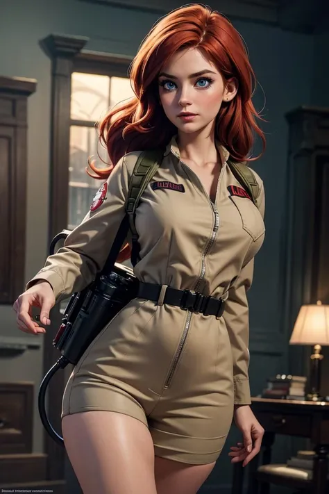 (masterpiece, best quality, hires, high resolution:1.2, 4k, 8k , high quality), extremely detailed, realistic, intricate details, highres, 1girl, solo, (large breasts, thick thighs, wide hips), arched back,(cinematic lighting, sunlight, perfect lighting, backlighting), eye-level shot, extreme close-up-shot, looking at viewer, red hair, blue eyes,
<lora:Ghostbuster:0.5> ghostbuster uniform, protopack