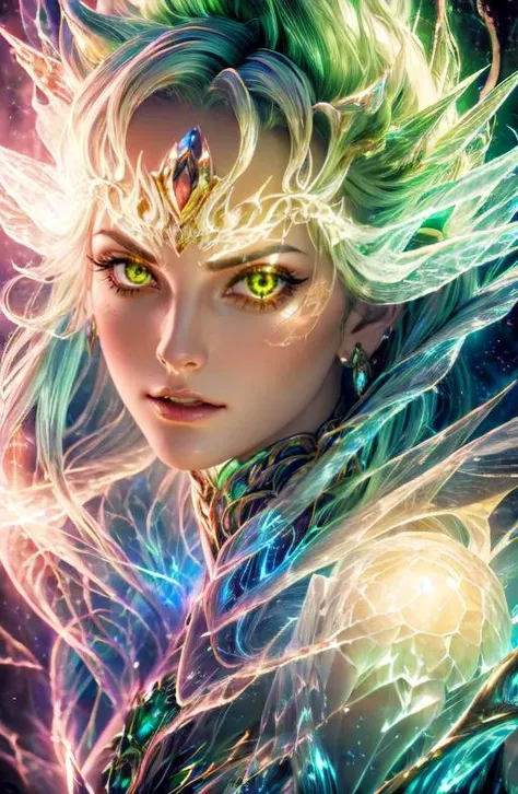 bitch face, evil mood, alluring female, solo, glowing aura of ice, photorealistic style, rydia, (masterpiece), (great quality), 8k, extremely detailed, uhd 8k, michelangelo style, Ray tracing