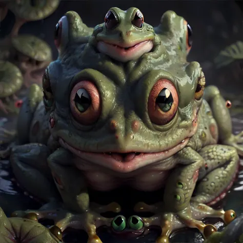<lora:manyeyedhorrorAI:0.8>, ManyEyedHorrorAI frog, masterpiece, 8k, high resolution, shallow depth of field, sharp focus