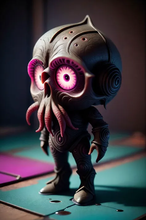 female colors, bright colors, pink, formidable_default, chibi, solo, 1girl, full body, simple background, (epoxy_skull:1.3), (ManyEyedHorrorAI:1) <lora:glowingSkullLora_v10:1> <lora:manyeyedhorrorai_v10:1>, black background