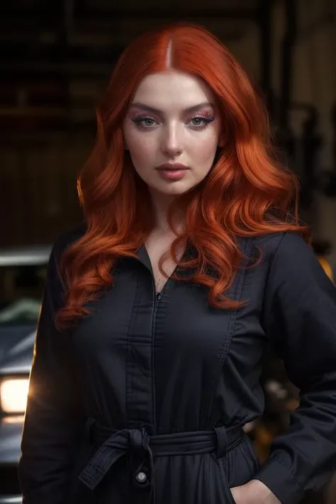 DEN_vixen_virago,
(working in a garage on a mustang car engine covered in oil and dirt wearing a dirty jumpsuit, mechanic, working on a car, engine:1.2),
bokeh, f1.4, 40mm, photorealistic, raw, 8k, textured skin, skin pores, intricate details <lora:epi_noiseoffset2:1>, epiCRealism <lora:ClothingAdjuster3:-1>