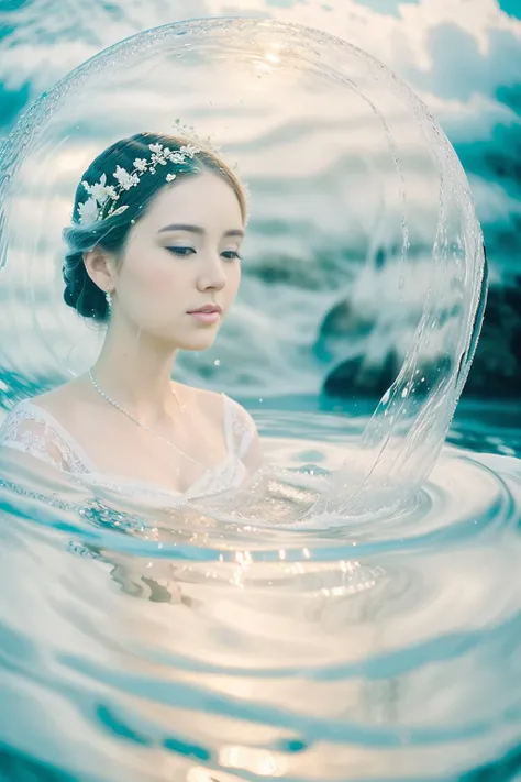 HighKeyStyle, face, woman, floating in the water, calm water, white backgroun
intricate details, hyperdetailed, cinematic, realistic, masterpiece, <lora:HighKeyStyle:1.4>