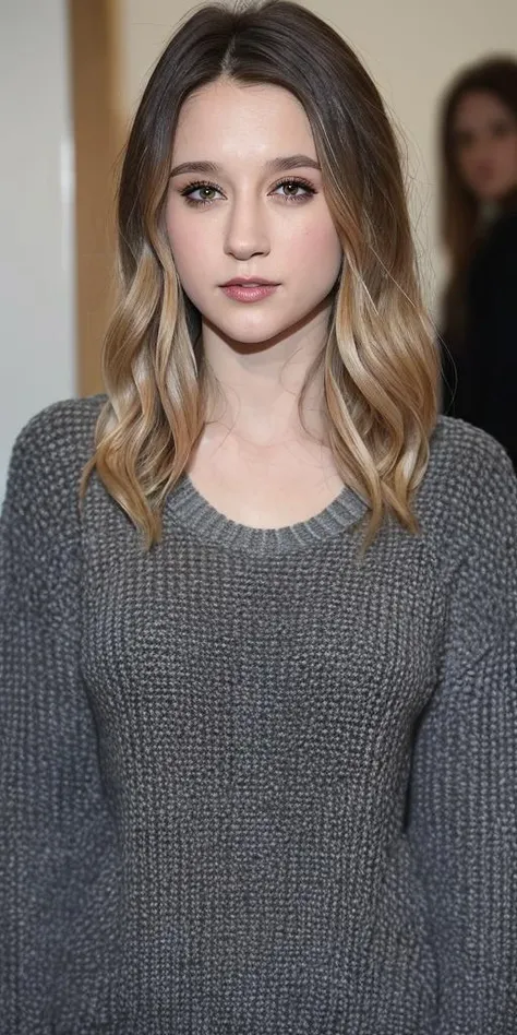 a girl,looking_at_viewer,
(Best quality details:1.2),realistic,8K High definition,Ultra Detailed,High quality texture,intricate details,detailed texture,finely detailed,Detailed beautiful delicate face,Depth of field,Ray tracing,Best quality,high definition,<lora:tafs:0.8>,full_shot,black sweater,