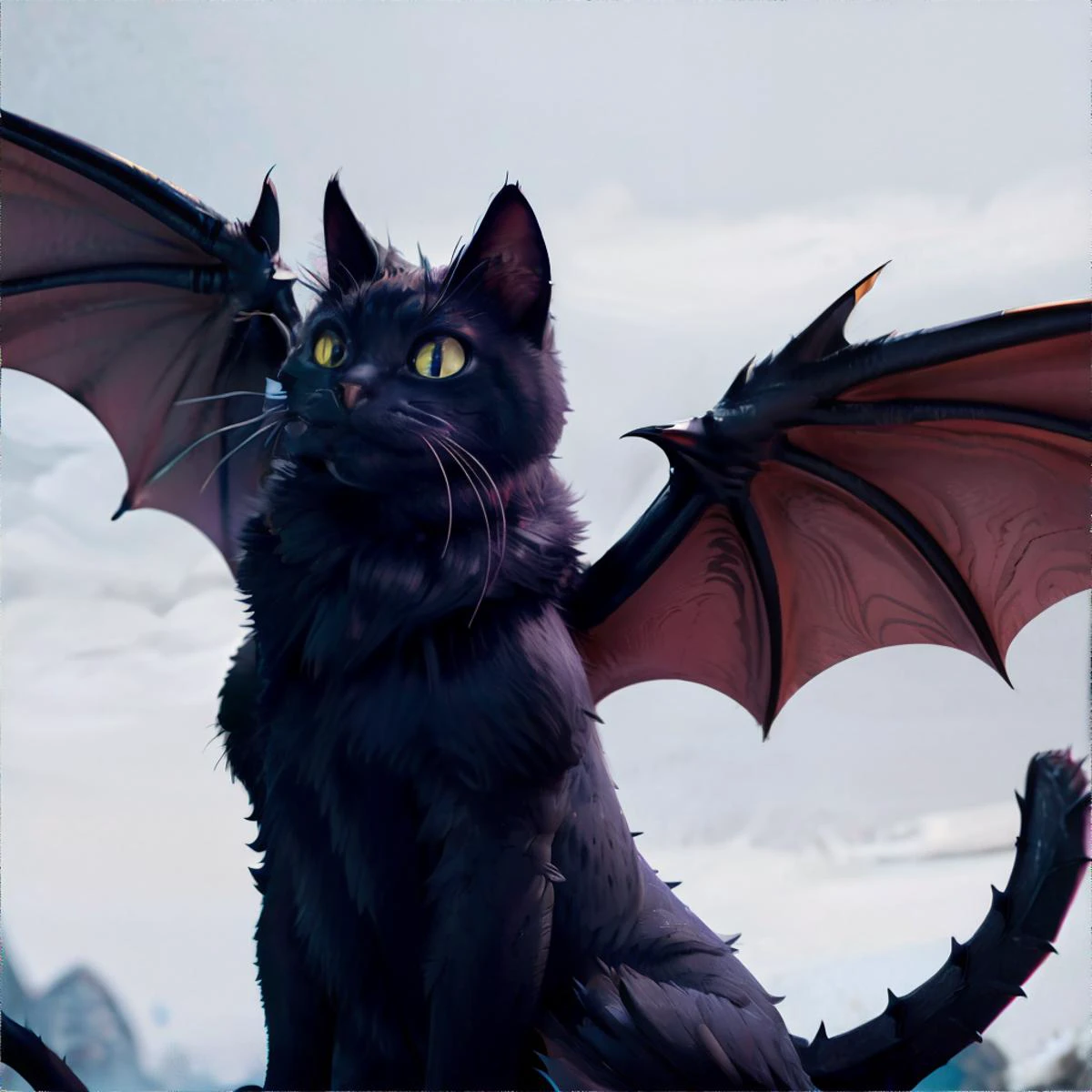 <lora:bg3-cat:0.5>, cat with dragon wings, masterpiece, 8k, high resolution, shallow depth of field, sharp focus