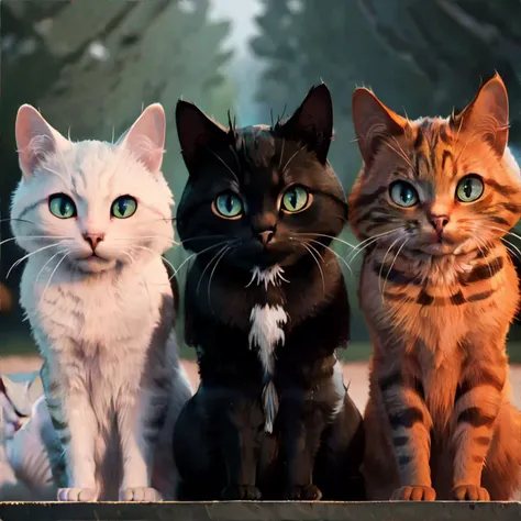 <lora:bg3-cat:0.5>, three cats, masterpiece, 8k, high resolution, shallow depth of field, sharp focus