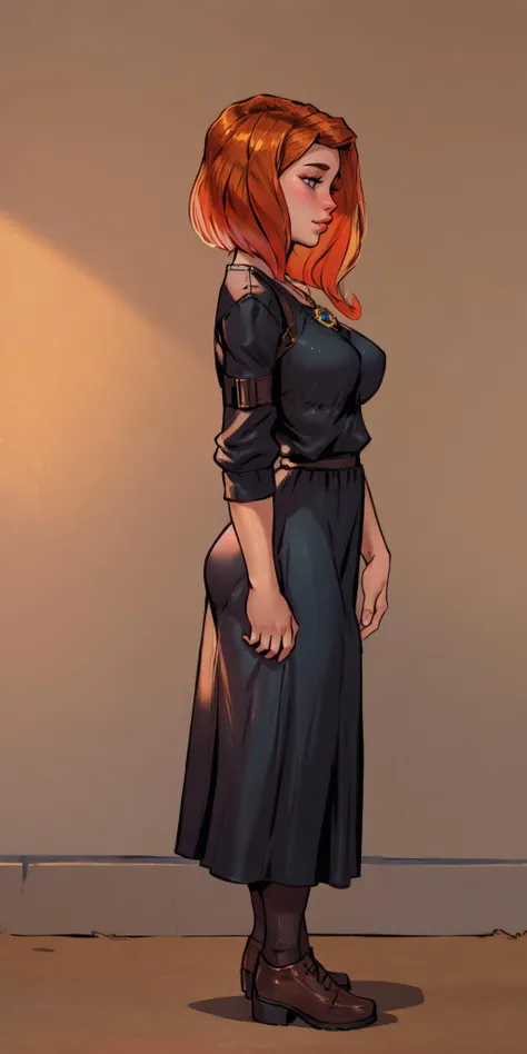 (sfw), ((masterpiece photograph))):2.5,(((full body portrait))):1.5,(((front view))):3, lineart,fine-details,flat-colors,depth,warm colors, high contrast, subsurface scattering, f2, depth of field, film grain, illustration, high contrast, (secret:0.9), Canon EOS in natural style photography,THEPIT, BREAK, socalexia, alexialibrary, white armband, black dress, long skirt, long sleeves, 1girl, BREAK, simple background, BREAK, <lora:SOCAlexia2-09:.9>