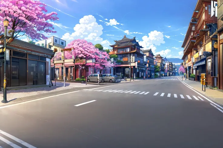 (masterpiece:1.2),best quality,PIXIV,blue archive background,
no humans, scenery, road, sky, ground vehicle, street, outdoors, building, motor vehicle, cloud, car, tree, day, sign, cherry blossoms, crosswalk, blue sky, lamppost, architecture, east asian architecture, city, pavement, road sign
<lora:blue archive background-000018:1>,