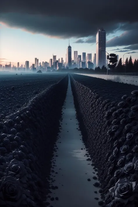 (city composed of black roses,depopulated:1.5),top view,
scenery, sky, cloud, outdoors, science fiction, day, fantasy, <lora:blackrosefrompixai1:0.5> blackrose,madebyblackrose,blackrosetheme,