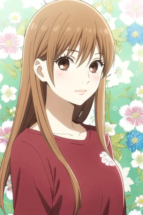 masterpiece, best quality, wallpaper, 1girl, solo, looking at viewer, upper body, , <lora:chihaya_ayase:0.68>, chihaya_ayase, brown hair, brown eyes, long hair