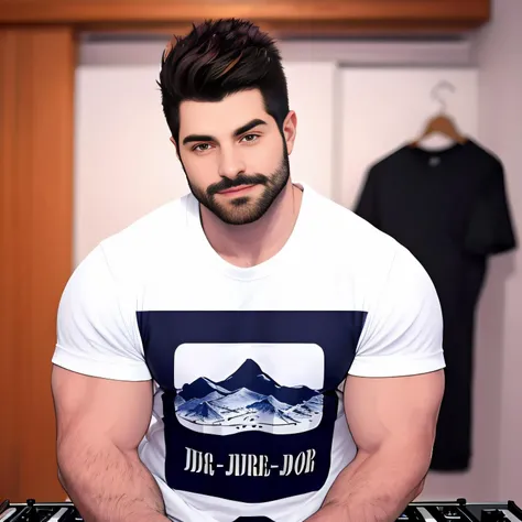 male, face, <lora:Alok Petrillo_V2:0.85>,alok, muscled, body, t-shirt, dj