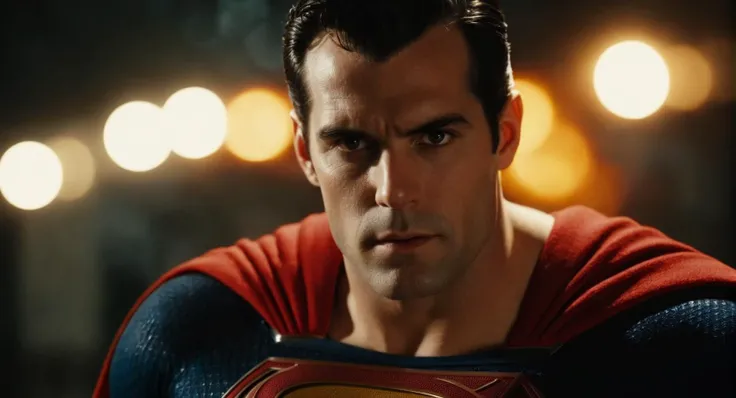 cinematic film still of Cinematic Film stock footage in (arri alexa style) Kodak film print, <lora:Superman:1> Superman a man with glowing Heat Vision on his face, shallow depth of field, vignette, highly detailed, high budget, bokeh, cinemascope, moody, epic, gorgeous, film grain, grainy