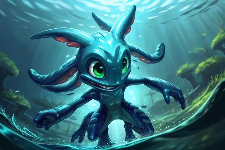 (((masterpiece, best quality))), digital painting, fizz_lol, under water, (tentacle hair:0.8), <lora:m99_bellybuttonremover_1:0.5> <lora:Fizz_lol:0.7>