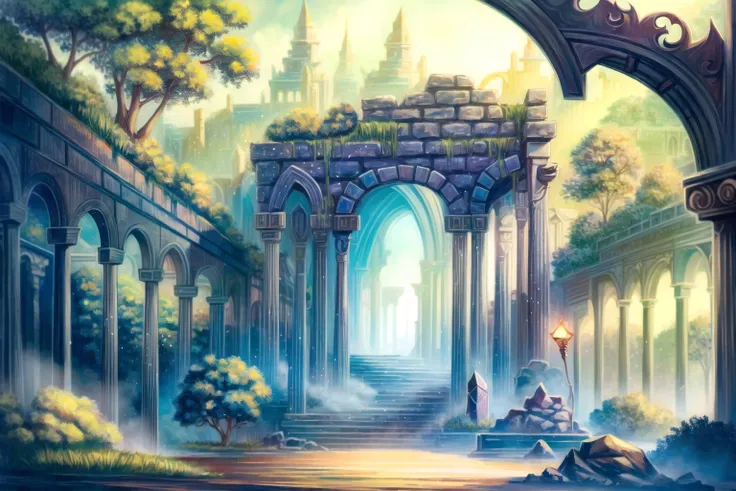 <lora:FantasyRuins:1> FanRu, magical fantasy world, ruins, best quality, masterpiece, <lora:more_details:0.65>