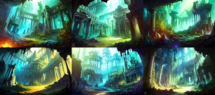 (otherworldly, otherworldly atmosphere, otherworldly appearance), highly insanely detailed, masterpiece, top quality, best quality, highres, 4k, 8k, RAW photo, ((ancient egyptian theme:1.2)), 
(mystical theme), mystical gatmosphere, arcane sanctuaries, otherwordly aura, 
(long_hair, long hair, random colors hair, glowing hair, hair over one eye, long messy hair), 
(eyelashes, eyeliner, eyeshadow, eyelashes, long eyelashes), 
collar, earrings, jewelry, necklace, armlet, 
tentacle, (underwater), nsfw, 
Homestay, Resort, Guest House, 
building, structure, still life, swirling energy, 
action pose, 
drunk, closed eyes, 
abandoned building, shopping mall, overgrown with vegetation, [volumetric fog], cinematic lighting, colorful, 
cinematic lighting, fashion photography, ambient lighting, overgrown ruins of a settlement on the plains of a magical fantasy world, FanRu, <lora:FantasyRuins-10:0.8>, epiCPhoto, (fantasy world)