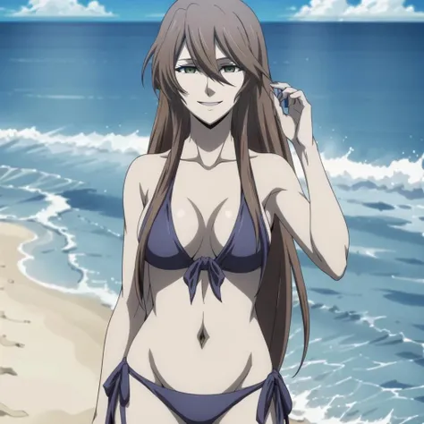 masterpiece,high quality,ultra high definition,solo,
<lora:Hex001:0.7>,looking at viewer,smile,
Hex,1woman,
long hair,brown hairgreen eyes,pale skin,
bikini,ocean,beach,sunshine,