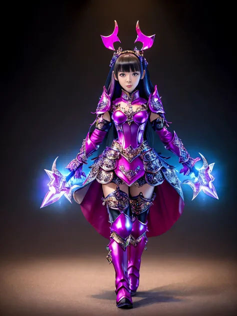 War_Glam:1.2, Fan_Bingbing, rurinobodysd15, <lora:paintedMiniature_v30:0.7> pmini style, on a stand, attack pose with magical weapon, intricate detailed {__zaq/ArmorColor__} armor, black boots, shiny helmet, detailed gauntlets, bushido_fantasy, awesome, sharp focus <lora:artisticEasternFantasy_v10:1>