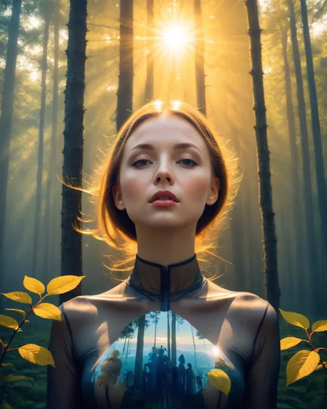 Typographic art art by Katerina Belkina and Tomasz Alen Kopera, RAW photo, Sassafras, very Zany, at Golden hour, Dark, double exposure, Lomography Color 100, F/1.8, complementary colors, professional, <lora:FF.110bluePencilXL_v080.LyCORIS:1.95> . Stylized, intricate, detailed, artistic, text-based