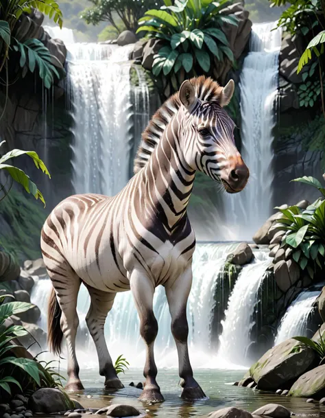 line art drawing (Digital Artwork:1.3) of (Ultrarealistic:1.3) <lora:FF.103.dynavisionXLAllInOneStylized_release0557Bakedvae.LyCORIS:1> a zebra standing next to a picture of a waterfall, technology and nature, wallpaper mobile, creative photo manipulation, water art manipulation, photo - manipulation, photo manipulation, surrealistic digital artwork, photo - realistic wallpaper, amazing wallpaper, 3d digital art, 3 d digital art, surreal design, beautiful digital artwork, nature wallpaper, wallpaper - 1 0 2 4 <lora:FF.106.protovisionXLHighFidelity3D_release0630Bakedvae.LyCORIS:0.5>,CGSociety,ArtStation . professional, sleek, modern, minimalist, graphic, line art, vector graphics