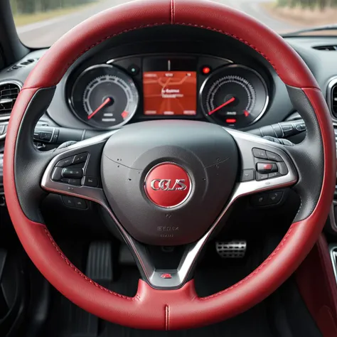Typographic art (Digital Artwork:1.3) of (Ultrarealistic:1.3) <lora:FF.103.dynavisionXLAllInOneStylized_release0557Bakedvae.LyCORIS:1> a close up of a steering wheel and dashboard of a car, inside of a car, steering wheel, leather interior, manual, dark classic interior, high end interior, shot on canon eos r5, shot on canon eos r 5, auto photography, car photography, vehicle photography, single steering wheel, sports car in the room, car commercial photograph, red leather interior, vehicle focus, car, motor vehicle, ground vehicle, blurry, no humans, realistic, weapon <lora:FF.117sdxlNijiSpecial_sdxlNijiSE.LyCORIS:0.5>,CGSociety,ArtStation,(Mono Color:1.3) . Stylized, intricate, detailed, artistic, text-based