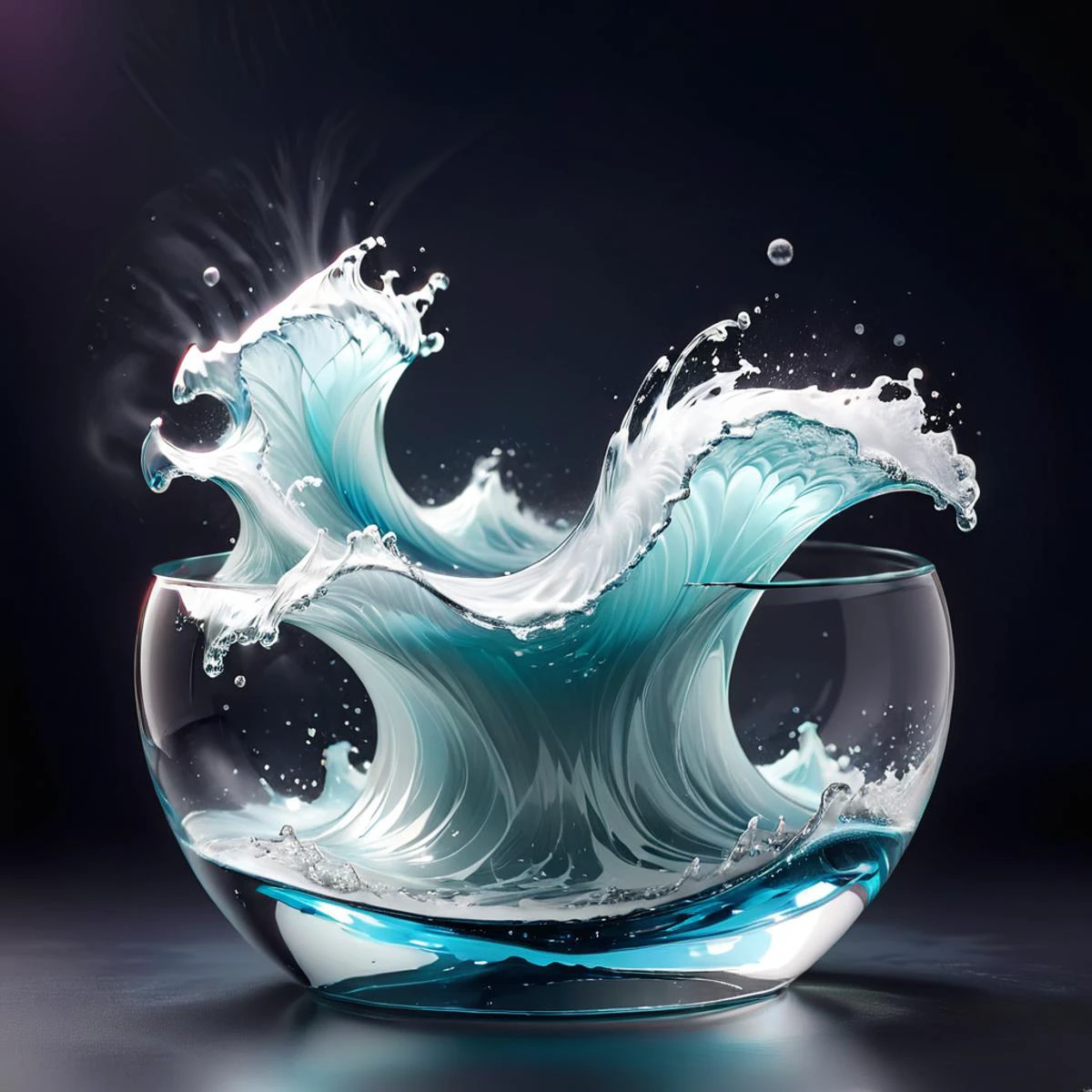 ethereal fantasy concept art of (Digital Artwork:1.3) of (Ultrarealistic:1.3) <lora:FF.103.dynavisionXLAllInOneStylized_release0557Bakedvae.LyCORIS:1> arafed wave in a glass vase with a black background, liquid sculpture, realistic glass sculpture, deep ocean sculpture, sculpture made of water, ocean, glass sculpture, wave of water particles, resin art, surreal water art, ultra realistic Ð ÐÐ âСÑ, ultra realisticÐ ÐÐ âСÑ, 3d fluid simulation render, azure waves of water, blue translucent resin, ultra detailed water, breathtaking wave, no humans, waves, still life, water, grey background, gradient background, gradient, simple background, black background <lora:FF.114starlightXLAnimated_v3.LyCORIS:0.5>,CGSociety,ArtStation,(Magenta hue:1.3) . magnificent, celestial, ethereal, painterly, epic, majestic, magical, fantasy art, cover art, dreamy