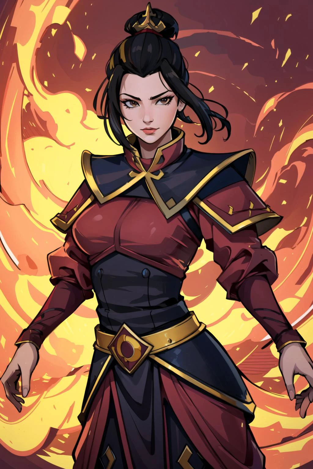 best quality, intricate details, (hyper-realistic digital illustration),(masterpiece:1.1),
<lora:azulaAvatarLORA_v10:0.8> azula,