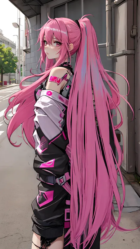 masterpiece, best quality, 1girl, pink_hair,badysuit< lora sd_niji:1>