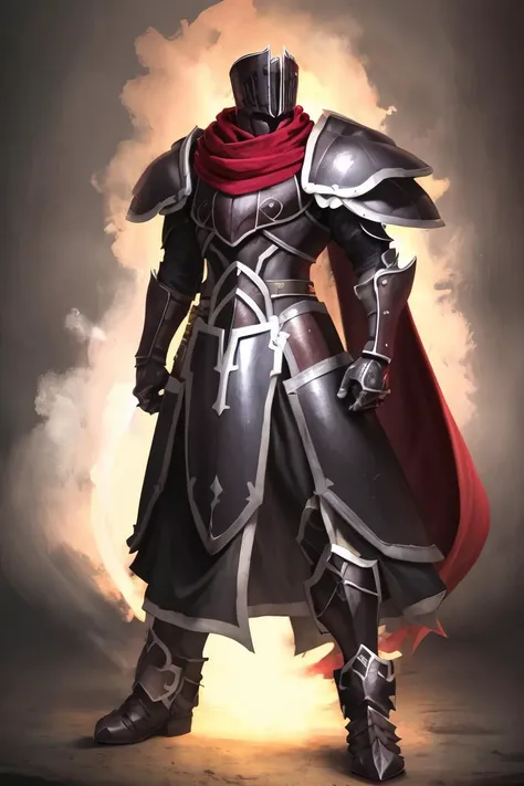 masterpiece, best quality, absurdres,
<lora:BlackKnight:0.8>blackknight_fe, helmet, armor, red scarf, red cape, standing