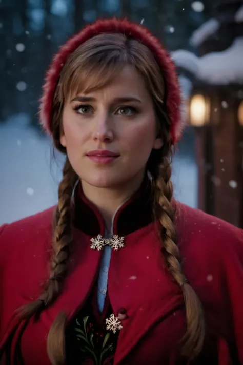 cinematic film still anna of arendelle wearing red coat, cinematic poster, frozen, snow <lora:Anna_XL-000006:0.8> . shallow depth of field, vignette, highly detailed, high budget Hollywood movie by bong joon-ho, bokeh, cinemascope, moody, epic, gorgeous, film grain, grainy