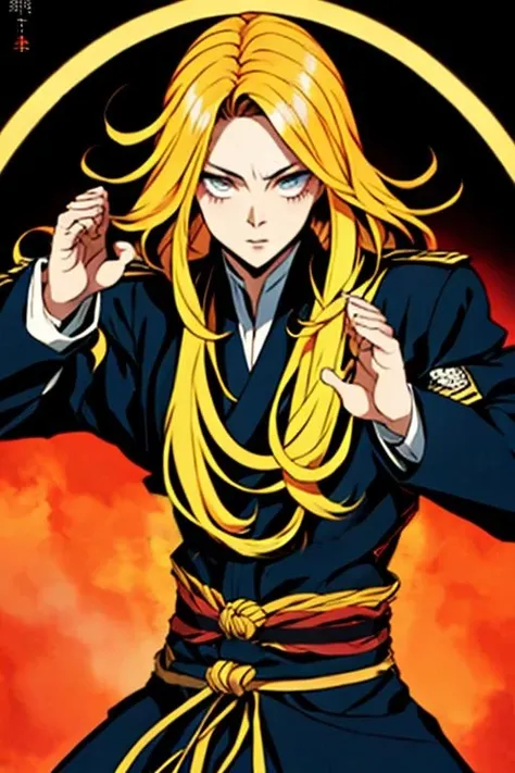 <lora:Mcode-08:0.8>multicolored hair,long hair,Dark blue uniform,
<lora:Martial-08:1>Martial Arts Style