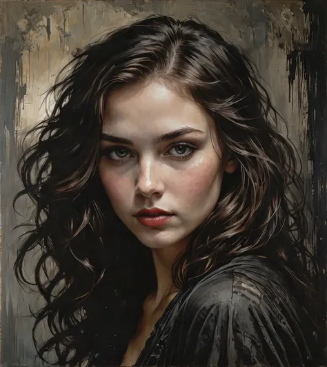 In Casey Baugh's evocative style, a Gothic girl emerges from the depths of darkness, her essence a captivating blend of mystery and allure. With piercing eyes and flowing ebony hair, she exudes an enigmatic presence that draws viewers into her world. Baugh's brushwork infuses the painting with a unique combination of realism and abstraction, highlighting the girl's delicate features and contrasting them against a backdrop of deep, rich hues. The interplay of light and shadow adds depth and dimension to the artwork, creating a hauntingly beautiful portrayal of this Gothic muse. Baugh's distinctive style captures the essence of the girl's enigmatic nature, inviting viewers to explore the depths of her soul. Signature